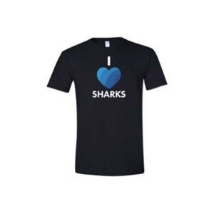 Black I heart sharks tshirt for sale